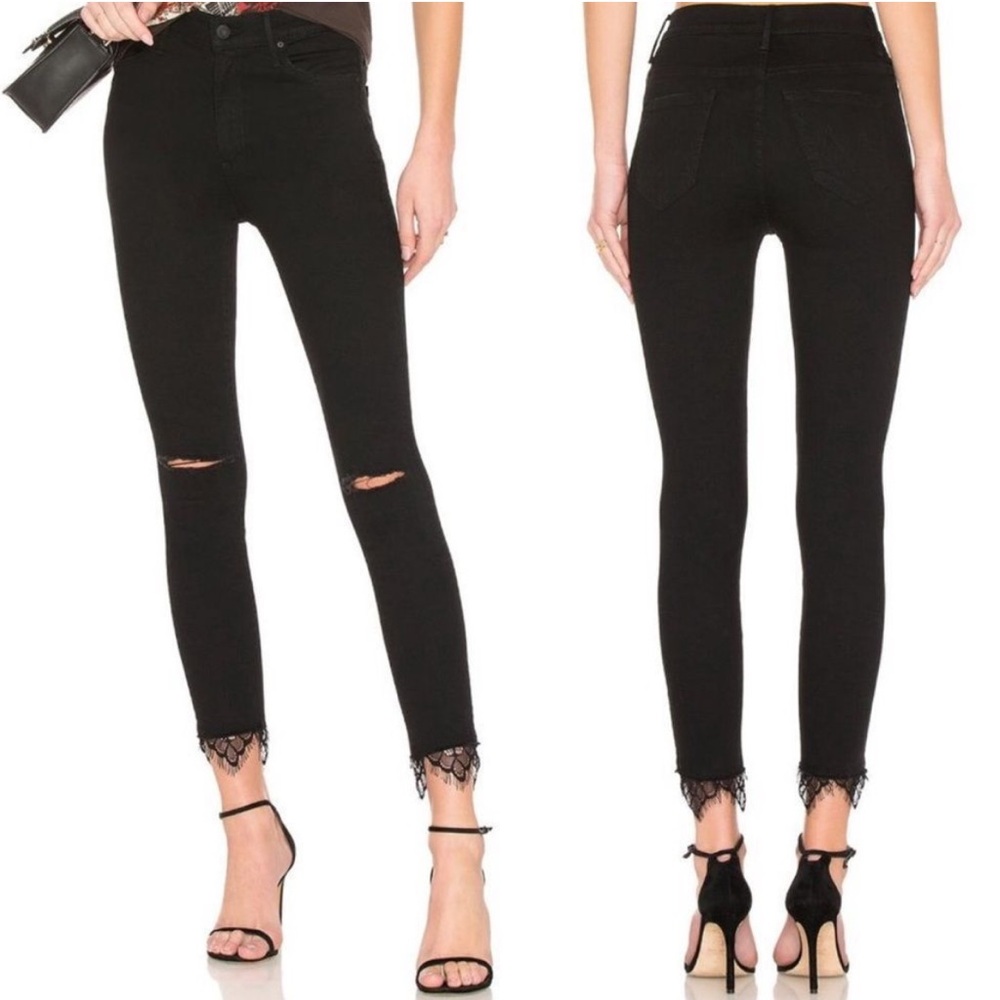 MOTHER Black Ankle & Cropped Jeans